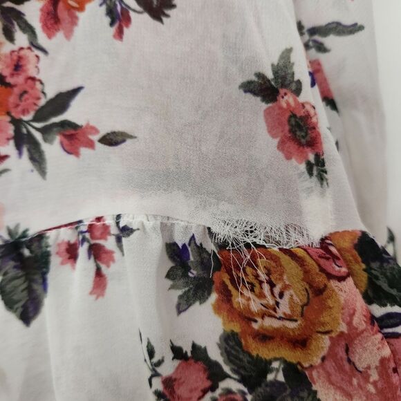 Kit plus Sky Womens Floral Sheer Long Sleeve Lined Knee Length Dress Med *DEFECT - Picture 8 of 11